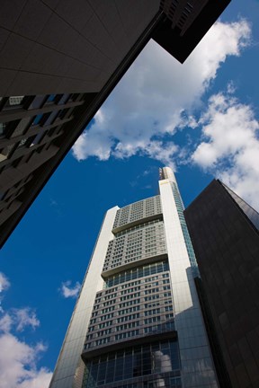 Framed Commerzbank Tower, Frankfurt, Hesse, Germany Print