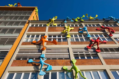 Framed Facade of a Building, Medienhafen, Dusseldorf, North Rhine Westphalia, Germany Print