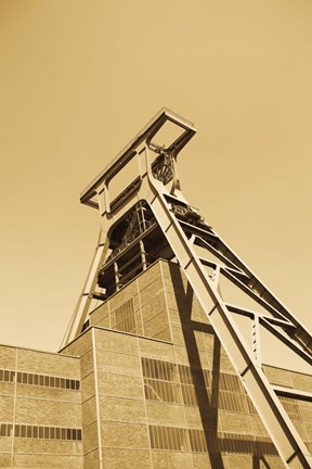 Framed Low angle view of a coal mine, Zollverein Coal Mine Industrial Complex, Essen, Ruhr, North Rhine-Westphalia, Germany Print