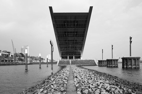 Framed Office building at the waterfront, Dockland Office Building, Elbmeile, Hamburg, Germany Print