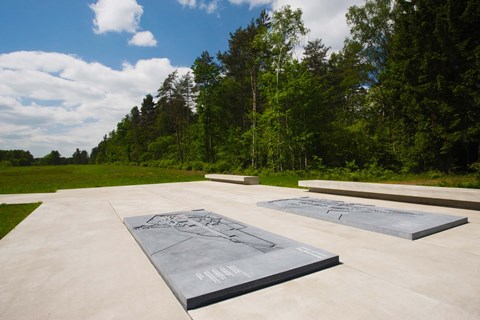 Framed Bergen-Belsen WW2 Concentration Camp, site of destroyed concentration camp, Lower Saxony, Germany Print