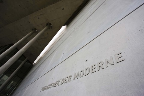 Framed Modern art museum, Pinakothek Der Moderne, Munich, Bavaria, Germany Print