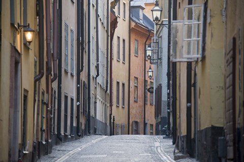 Framed Buildings in Old Town, Gamla Stan, Stockholm, Sweden Print