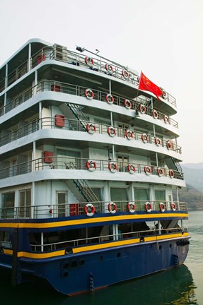 Framed Yangtze River Cruise Ship, Yangtze River, Chongqing Province, China Print