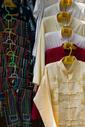 Framed Local shirts for sale, Dali, Yunnan Province, China Print