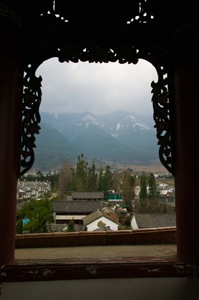 Framed Old town viewed from North Gate, Dali, Yunnan Province, China Print