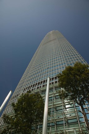 Framed Trees in front of a building, Two International Finance Centre, Central District, Hong Kong Island, Hong Kong Print