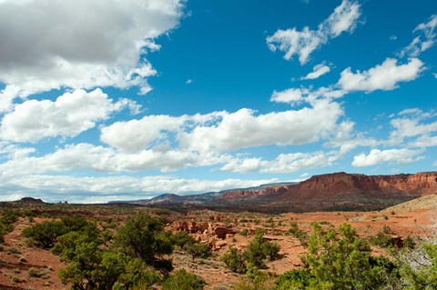 Framed Clouds over an arid landscape, Capitol Reef National Park, Utah Print