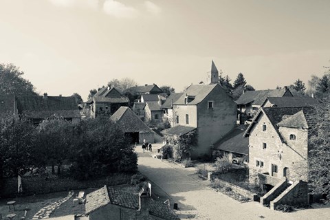 Framed Houses in a village, Brancion, Maconnais, Saone-et-Loire, Burgundy, France Print