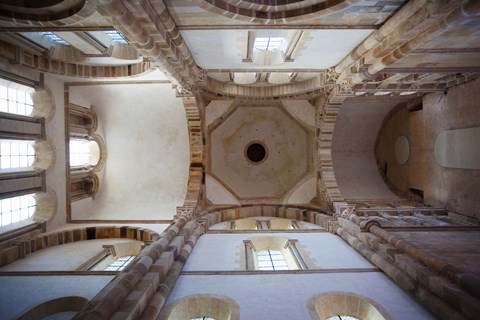 Framed Low angle view of ceiling of an abbey, Cluny Abbey, Maconnais, Saone-et-Loire, Burgundy, France Print