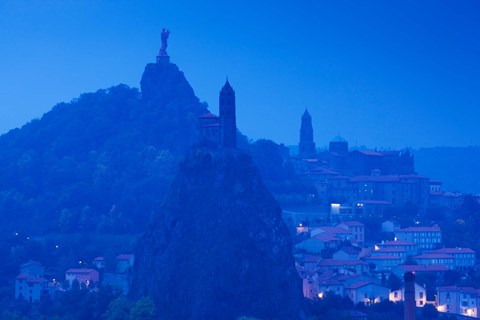 Framed Cathedral of Notre Dame Le Puy, Le Puy-en-Velay, Haute-Loire, Auvergne, France Print