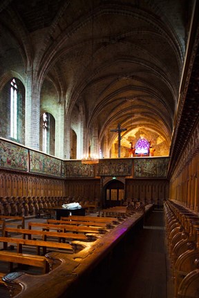 Framed Abbatiale Saint-Robert, La Chaise-Dieu, Haute-Loire, Auvergne, France Print