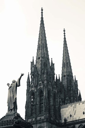 Framed Low angle view of a cathedral, cathedrale Notre-Dame-de-l&#39;Assomption, Clermont-Ferrand, Auvergne, Puy-de-Dome, France Print