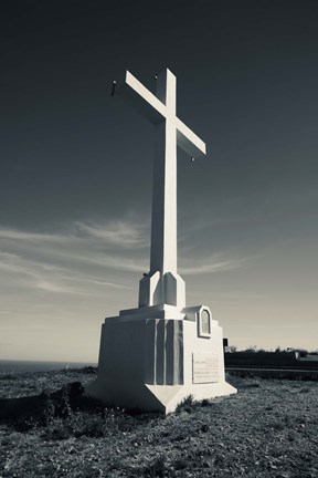 Framed Cross on Mont St-Clair, Sete, Herault, Languedoc-Roussillon, France Print