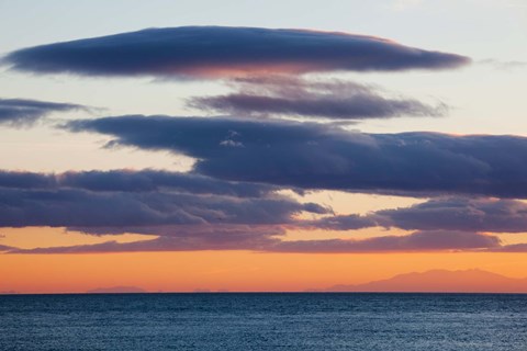 Framed View of the Mediterranean Sea at dusk, Sete, Herault, Languedoc-Roussillon, France Print