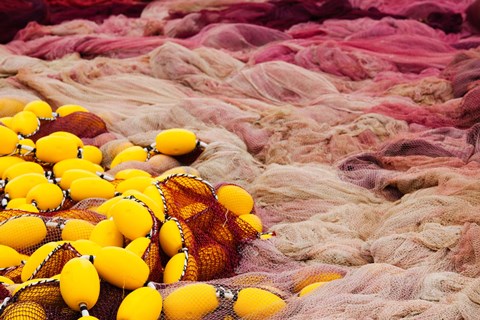 Framed Commercial Fishing Nets with Floats (horizontal) Print