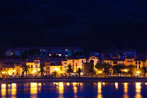 Framed Buildings at the waterfront, Collioure, Vermillion Coast, Pyrennes-Orientales, Languedoc-Roussillon, France Print