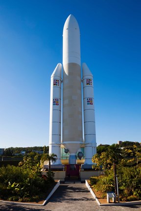 Framed Ariane 5 French space rocket at Cite de l&#39;Espace space park, Toulouse, Haute-Garonne, Midi-Pyrenees, France Print