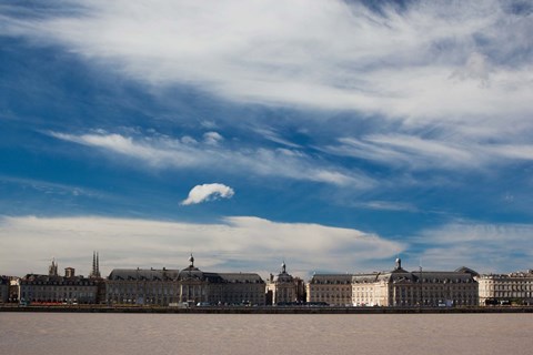 Framed Place de la Bourse along the Garonne River, Bordeaux, Gironde, Aquitaine, France Print