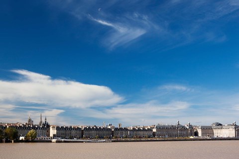 Framed Garonne River, Bordeaux, Aquitaine, France Print