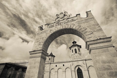 Framed Entrance of a Winery, Chateau Cos d&#39;Estournel, St-Estephe, Haut Medoc, Gironde, Aquitaine, France Print