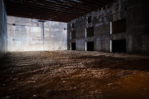 Framed Interiors of World War Two-era Nazi submarine base now an art gallery, Bordeaux, Gironde, Aquitaine, France Print