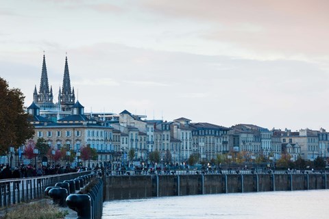 Framed City at the waterfront, Garonne River, Bordeaux, Gironde, Aquitaine, France Print