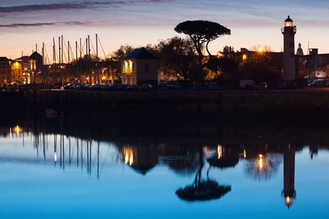 Framed La Rochelle Port Lighthouse, Charente-Maritime, Poitou-Charentes, France Print