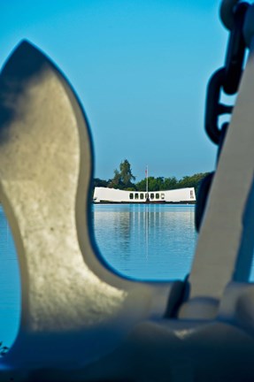 Framed Sculpture of an Anchor, USS Arizona Memorial, Pearl Harbor, Honolulu, Oahu, Hawaii Print