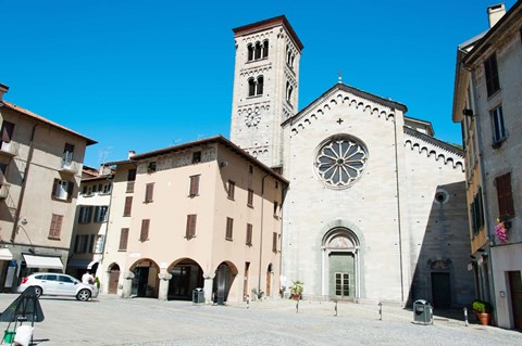Framed Low angle view of a church, Church of San Fedele, Piazza San Fedele, Como, Lombardy, Italy Print