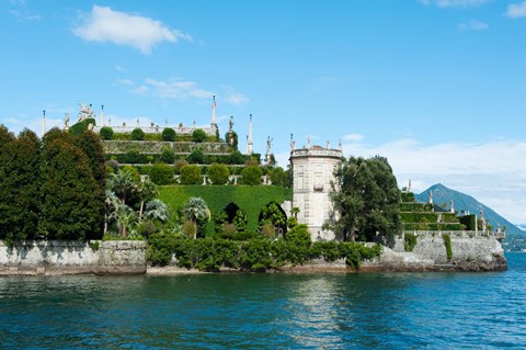 Framed Formal Garden on the South end of Isola Bella, Stresa, Borromean Islands, Lake Maggiore, Piedmont, Italy Print