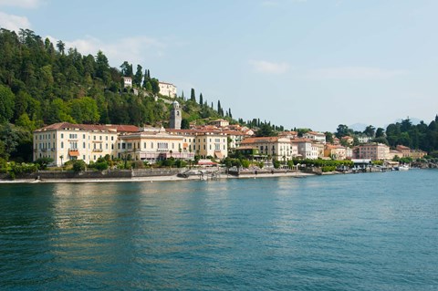 Framed Buildings in a Town at the Waterfront, Bellagio, Lake Como, Lombardy, Italy Print