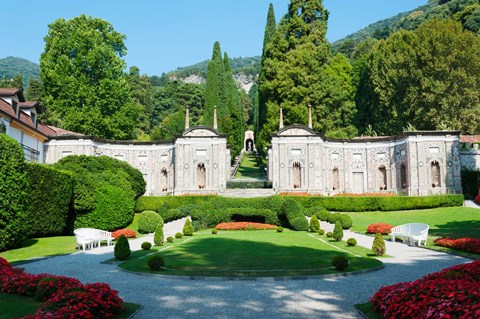 Framed Garden at Villa d&#39;Este hotel, Cernobbio, Lake Como, Lombardy, Italy Print