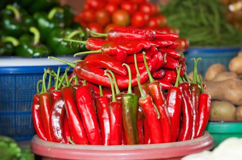 Framed Vegetable for sale at a market stall, Candi Kuning, Baturiti, Bali, Indonesia Print