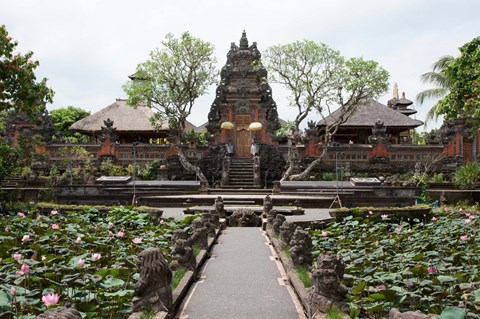 Framed Facade of the Pura Taman Saraswati Temple, Ubud, Bali, Indonesia Print