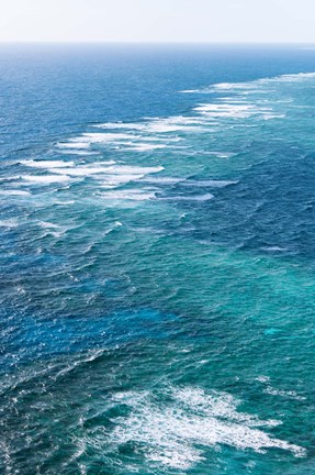 Framed Waves Breaking on Great Barrier Reef, Queensland, Australia Print