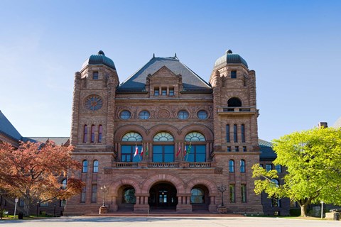 Framed Facade of a building in Queens Park, Toronto, Ontario, Canada Print