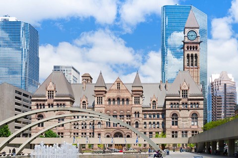 Framed Facade of a government building, Toronto Old City Hall, Toronto, Ontario, Canada Print