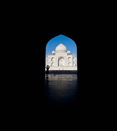 Framed Mausoleum viewed through an arch, Taj Mahal, Agra, Uttar Pradesh, India Print