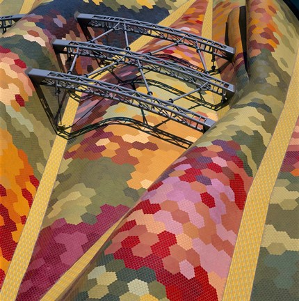 Framed High angle view of a roof of Santa Caterina Market, Barcelona, Catalonia, Spain Print