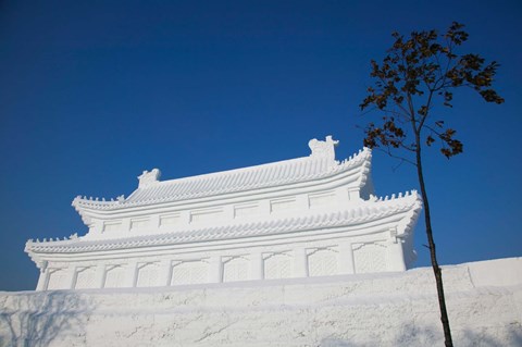 Framed Replica of the Forbidden City Made of Snow, Harbin International Sun Island Snow Sculpture Art Fair, Harbin, China Print