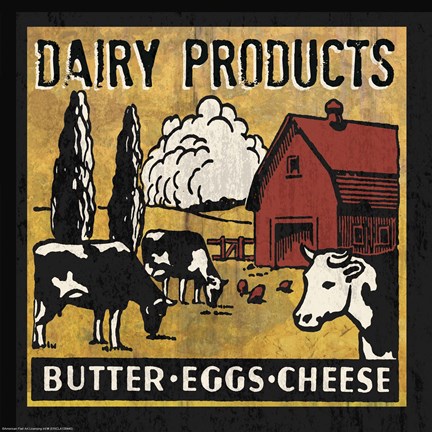 Framed Dairy Products Print