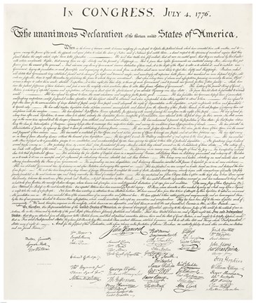 Framed Declaration of Independence Print