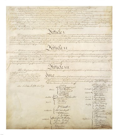 Framed Constitution of the United States IV Print