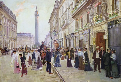 Framed Workers leaving the Maison Paquin Print