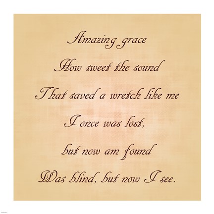 Framed Amazing Grace Print
