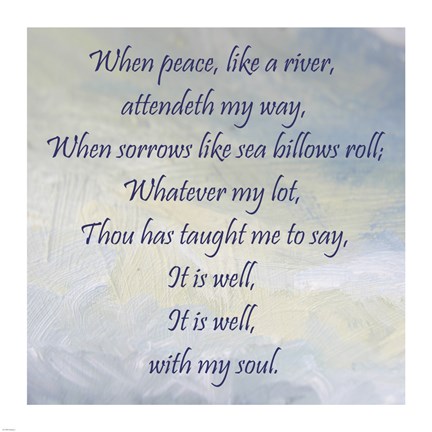 Framed It Is Well With My Soul Print