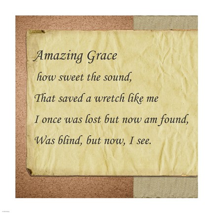 Framed Amazing Grace Parchment Print