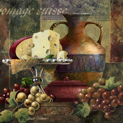 Framed Cheese &amp; Grapes II Print