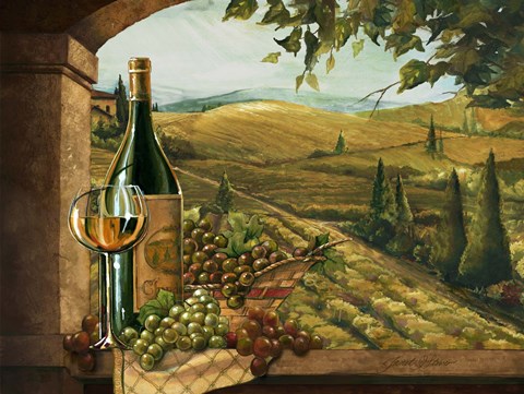 Framed Vineyard Window II Print